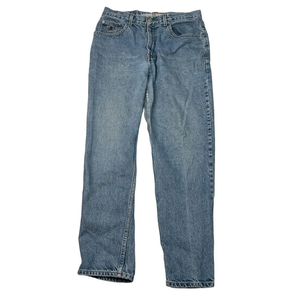 Tommy Hilfiger VTG 90s Tapered Jeans Denim Stone Washed Blue Mens 34x30